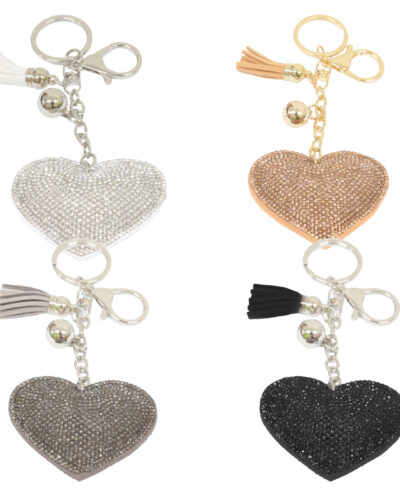 Heartfelt Crystal Bag Charm/Keyring - Pack Of 8