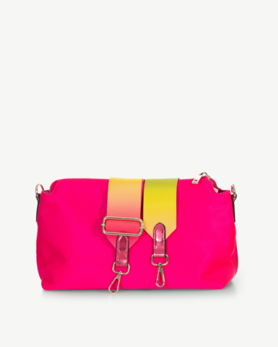 Rainbow Nylon Cross Body Bag Fuchsia