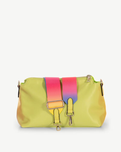 Rainbow Nylon Cross Body Bag Lime Green