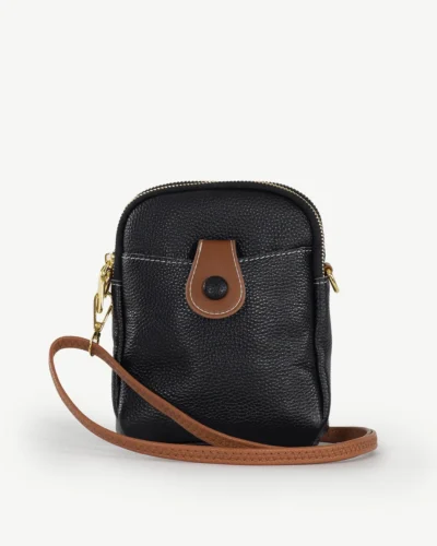 Georgie Leather Cross Leather Bag Black