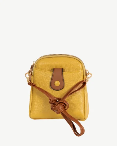 Georgie Leather Cross Body Bag Mustard