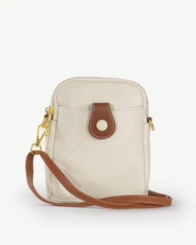 Georgie Leather Cross Body Bag White