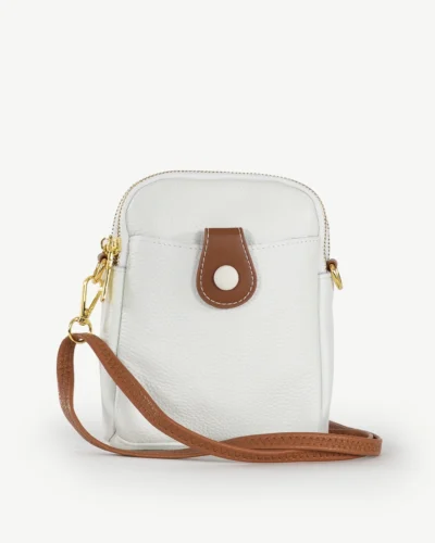 Georgie Leather Cross Body Bag White