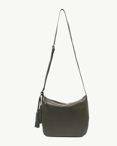 Jasmine Leather Cross Body Bag Olive Green