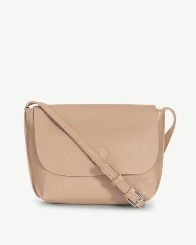 Maya Leather Cross Body Bag Beige