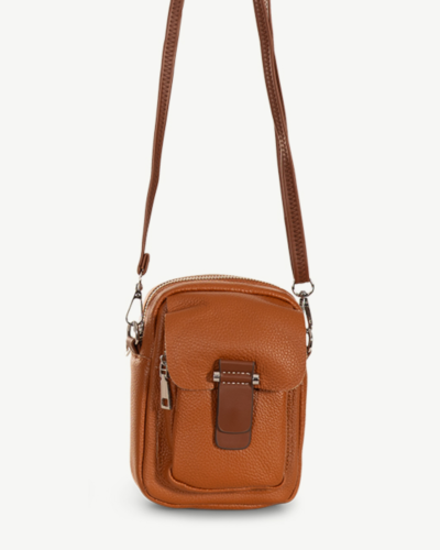 Judy Leather Cross Body Bag Tan