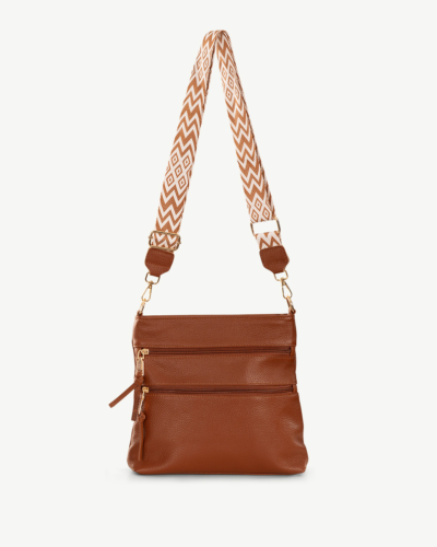 Bluebelle Leather Cross Body Bag Brown