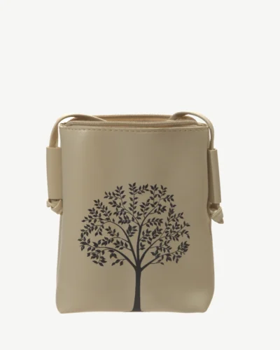 Tree Of Life Cross Body Pouch Beige